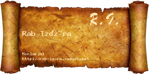 Rab Izóra névjegykártya